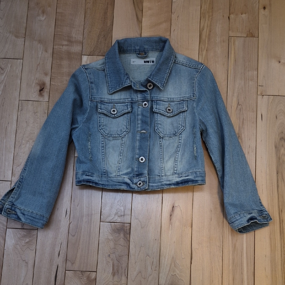 Topshop Moto Light Blue Kids Size 8 Jean Jacket
